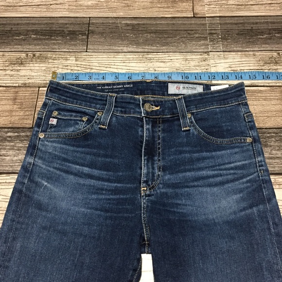 Ag The Farrah High Rise Skinny Ankle Jeans Women’s 27R Blue Ankle Slit - Picture 4 of 10